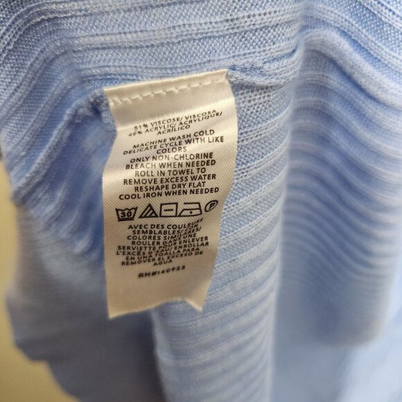 Loft Cardigan Sweater XS Light Blue Open Front Long Cabincore - Picture 2 of 11